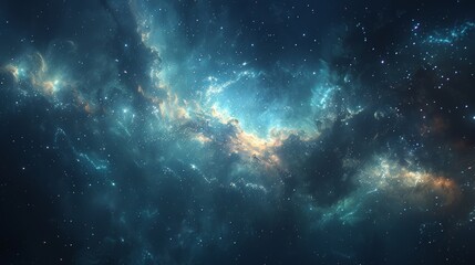Wall Mural - beautiful space background with a nebula, shining stars, and cosmic stardust
