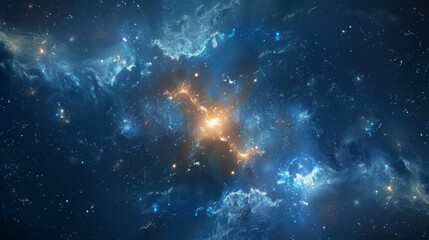 Wall Mural - beautiful space background with a nebula, shining stars, and cosmic stardust