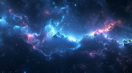 Wall Mural - beautiful space background with a nebula, shining stars, and cosmic stardust