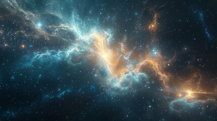 Wall Mural - beautiful space background with a nebula, shining stars, and cosmic stardust