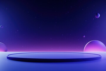 Wall Mural - purple night space blue.