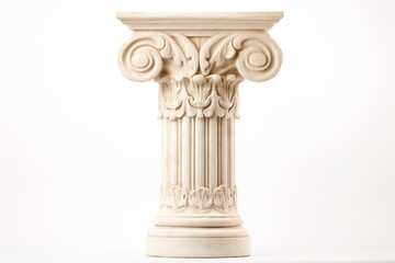 Wall Mural - Old classical greek column architecture white background representation.