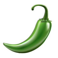 Canvas Print - Realistic Green Jalapeño Pepper on Transparent Background