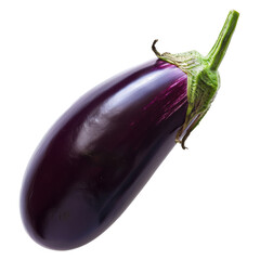 Poster - Fresh Eggplant on Isolated Transparent Background