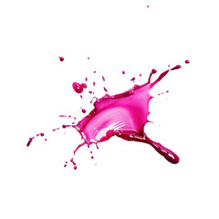 Sticker - Vibrant Pink Paint Splash on Transparent Background