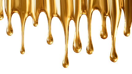 Wall Mural - gold metal liquid drips