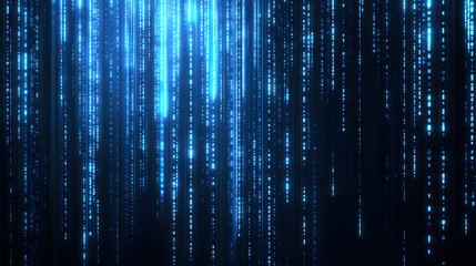 Blue matrix code rain