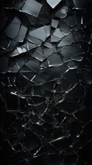 Canvas Print - Cracked glass black destruction backgrounds.