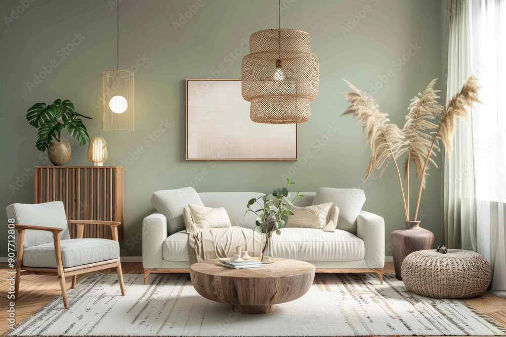 Design an interior design concept for Scandinavian living room with ...