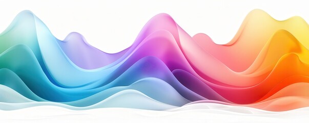 Wall Mural - Abstract rainbow gradient color waves, high energy. Background.