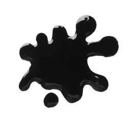 Wall Mural - Blot of black printer ink isolated on white, top view