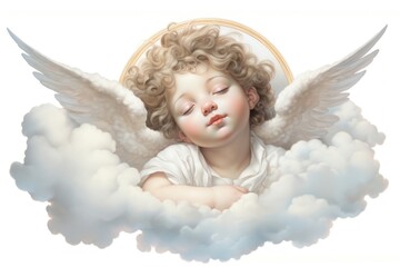 Poster - Angel cloud baby representation.