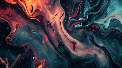 Sticker - Abstract Background of Liquid in Dark Theme Colors