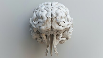 Sticker - A white brain with a lot of detail