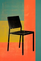 Poster - Chair furniture painting black.