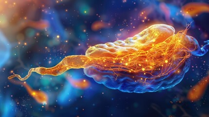 Wall Mural - A glowing, glowing, glowing blob of light in the sky
