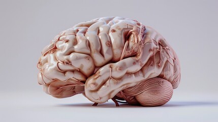 Wall Mural - A brain with a red and white color scheme