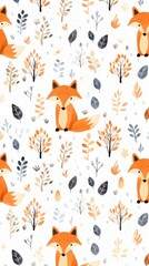 Wall Mural - Fox pattern backgrounds creativity.