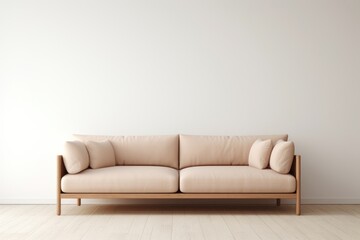 Sticker - Beige couch architecture furniture cushion.