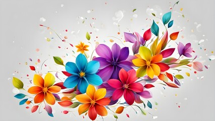 Wall Mural - beautiful modern colorful flower design