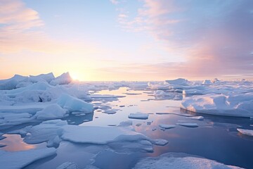 Canvas Print - Floating ice sky landscape mountain.