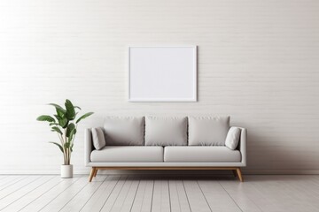 Wall Mural - Blank poster frame room architecture furniture.