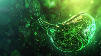 Wall Mural - A green organ with a green stem and a green body