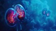 © G.Go - A pair of kidneys are shown in a blue background