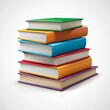 © SM. Nazmul Hasan - Stack of Multicolored Hardcover Books for Reading and Study on White Background