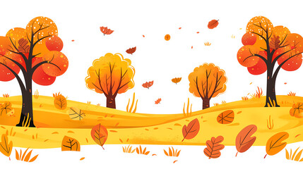 Wall Mural - autumn landscape with trees