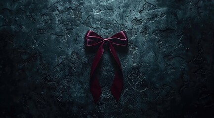 Poster - red bow on black background