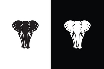 Elephant icon silhouette vector illustration. Elephant wild animal icon vector, sign white black background.