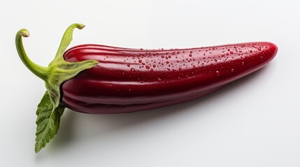 Close up of a fresh dragon tongue bean, macro photography, delicious textures, front view from above, studio lighting, white background.