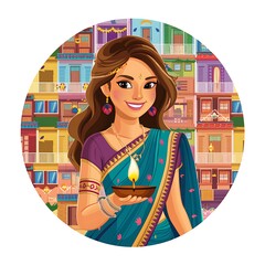 Wall Mural - Diwali, Indian Hindu Festive, Banner, Poster, Story. Diwali, Social Media Poster.  
