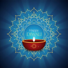 Wall Mural - Diwali, Indian Hindu Festive, Banner, Poster, Story.  
