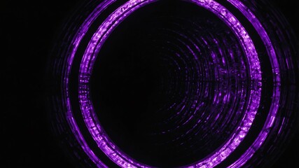 Wall Mural - purple glowing circle abstract in black background copy space design