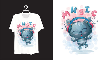 Poster - Cartoon Vector T-Shirt Design Fully Editable High Quality