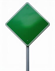 Wall Mural - green street sign isolated in white