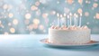 © K-MookPan - A birthday cake surrounded by sparkling candles, creating a magical and celebratory feel. Commercial photography, Natural soft pale skin.