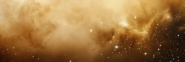 Canvas Print - Cosmic Clouds and Stars in a Golden Nebula