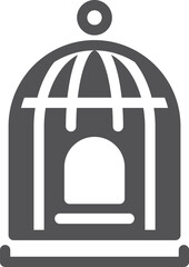 Sticker - Bird cage icon. Flying pet house symbol