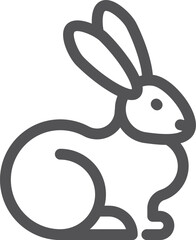 Canvas Print - Rabbit icon. Bunny symbol. Linear hare sign