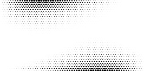 Dot grid pattern vector illustration. Simple black white point background with small and large polka dots. Abstract futuristic dotted mesh with gradient effect. Geometric minimal digital design.
