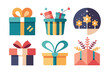 © Myartsam Design - Colorful Gift Boxes with Various Decoration Elements