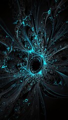 black fractal design abstract background illustration copy space design