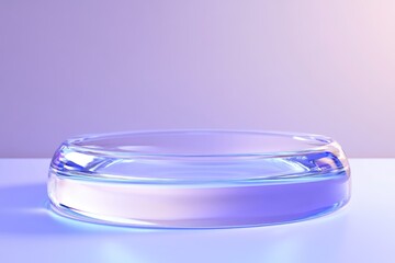 Wall Mural - Glass Bowl Filled with Clear Liquid on a Purple Surface