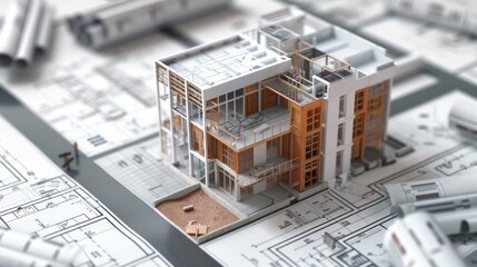 Wall Mural - generate a photo realistic image of a construction project featuring resource planning discussions w