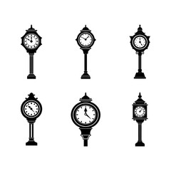 street clock vector silhouette