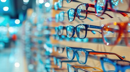 Wall Mural - Optician Shop Wall Featuring Numerous Glasses