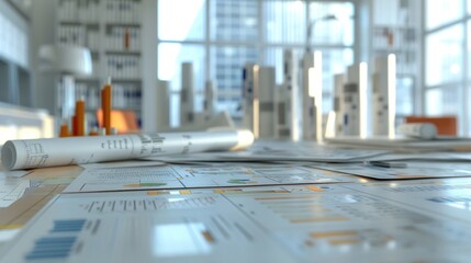 Wall Mural - Generate a photo realistic image of a construction project team participating in a workshop on budget control, with detailed financial charts and control measures